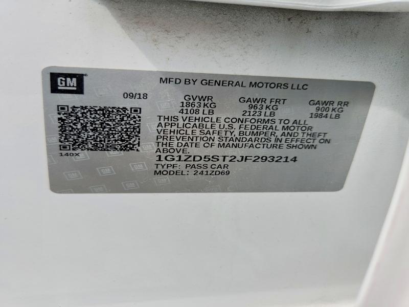 Продажа на аукционе авто 2018 Chevrolet Malibu, vin: 1G1ZD5ST2JF293214, номер лота: 56340216