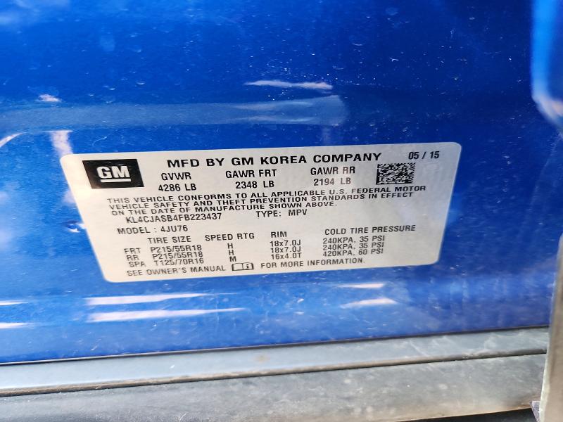 Aukcja sprzedaży 2015 Buick Encore, vin: KL4CJASB4FB223437, numer aukcji: 55891396