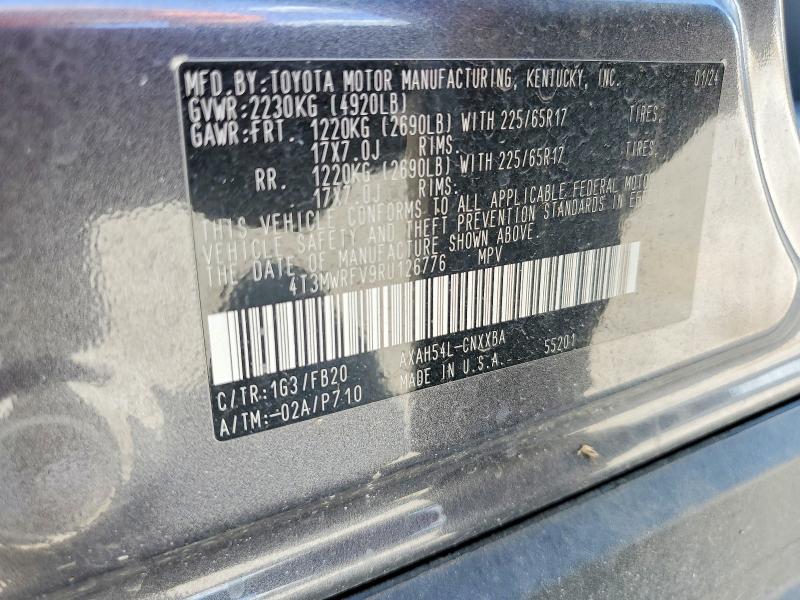 Продаж на аукціоні авто 2024 Toyota Rav4, vin: 4T3MWRFV9RU126776, номер лоту: 58127476