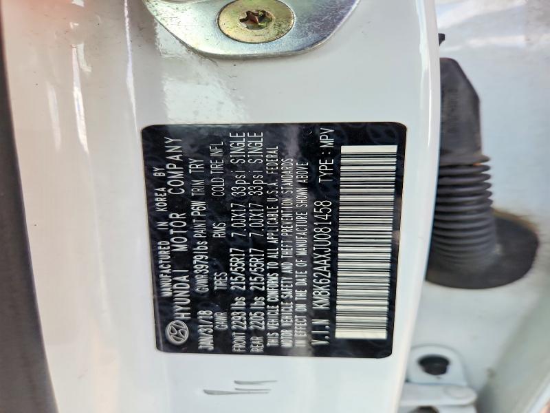 2018 Hyundai Kona მანქანა იყიდება აუქციონზე, vin: KM8K62AAXJU081458, აუქციონის ნომერი: 56951486