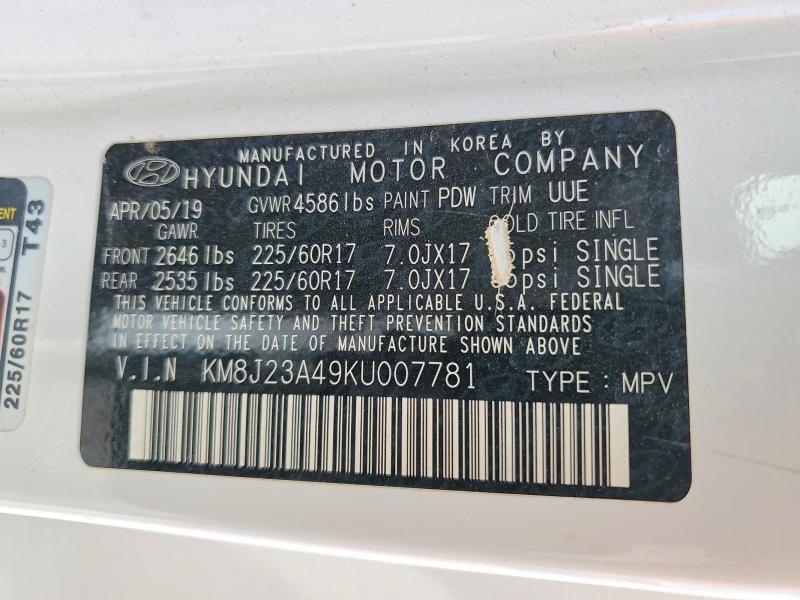 Продаж на аукціоні авто 2019 Hyundai Tucson, vin: KM8J23A49KU007781, номер лоту: 56133886
