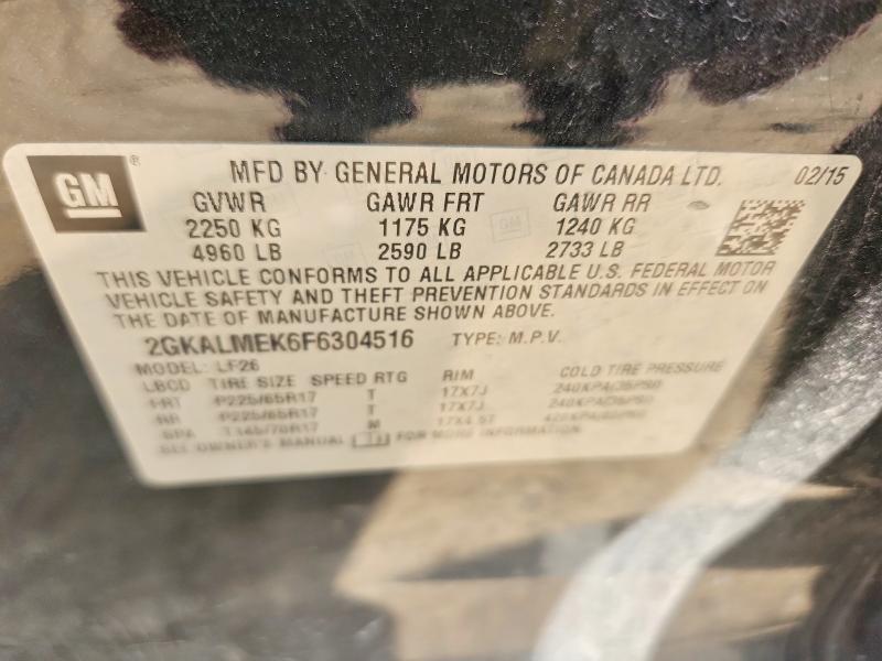 Продажа на аукционе авто 2015 Gmc Terrain, vin: 2GKALMEK6F6304516, номер лота: 59151556