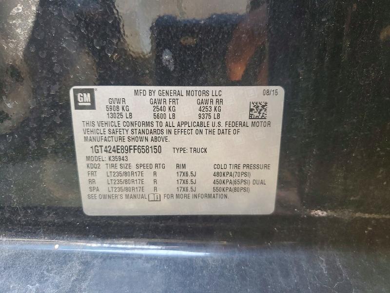 Aukcja sprzedaży 2015 Gmc Sierra, vin: 1GT424E89FF658150, numer aukcji: 58701086