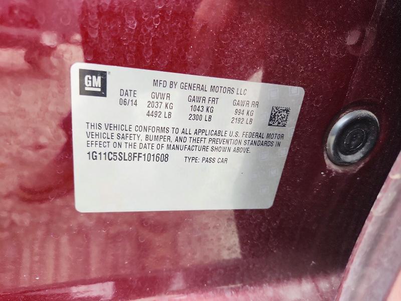 Aukcja sprzedaży 2015 Chevrolet Malibu, vin: 1G11C5SL8FF101608, numer aukcji: 55821286