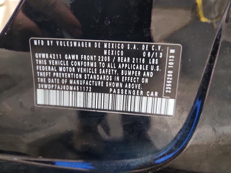Продажа на аукционе авто 2013 Volkswagen Jetta, vin: 3VWDP7AJ6DM451172, номер лота: 56957926