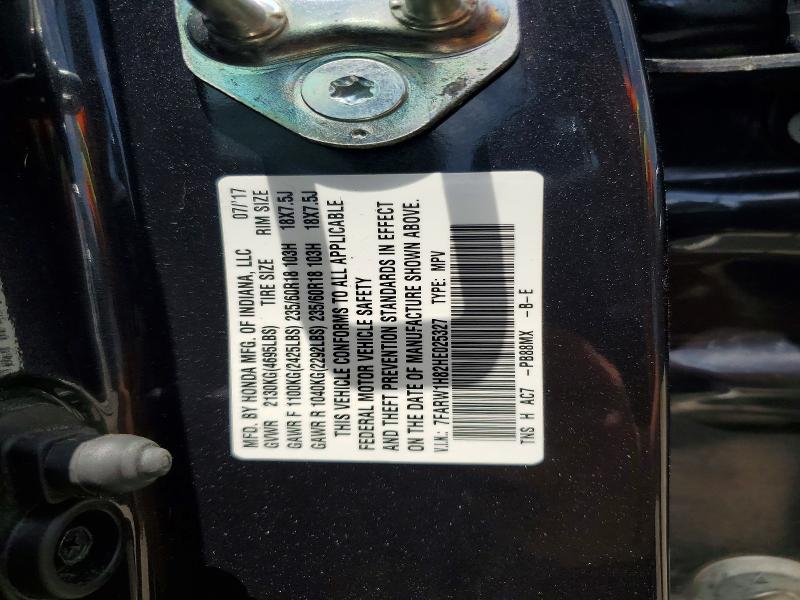 59388386 :رقم المزاد ، 7FARW1H82HE025327 vin ، 2017 Honda Cr-v مزاد بيع