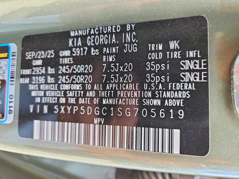 Продажа на аукционе авто 2025 Kia Telluride, vin: 5XYP5DGC1SG705619, номер лота: 55923866