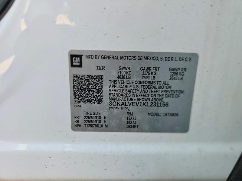 2019 Gmc Terrain მანქანა იყიდება აუქციონზე, vin: 3GKALVEV1KL231156, აუქციონის ნომერი: 58392296