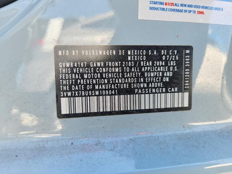 54251176 :رقم المزاد ، 3VW7X7BU9SM109041 vin ، 2025 Volkswagen Jetta مزاد بيع