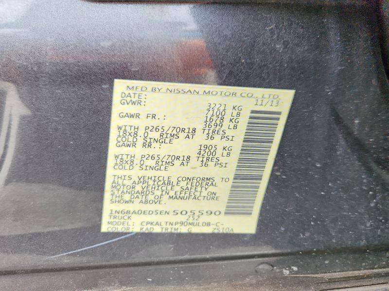 Aukcja sprzedaży 2014 Nissan Titan, vin: 1N6BA0ED5EN505590, numer aukcji: 56616886