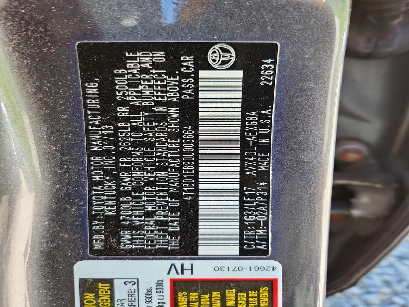 56439336 :رقم المزاد ، 4T1BD1EB9DU003664 vin ، 2013 Toyota Avalon Hybrid مزاد بيع