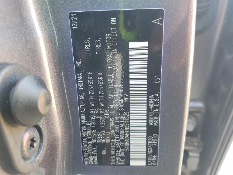 Продажа на аукционе авто 2022 Toyota Highlander Hybrid, vin: 5TDHARAH4NS511529, номер лота: 55236146