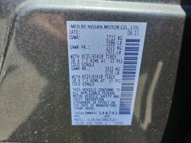 Продаж на аукціоні авто 2015 Infiniti Qx60, vin: 5N1AL0MM4FC544741, номер лоту: 59169416