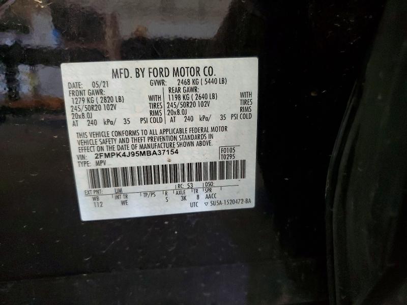 Продаж на аукціоні авто 2021 Ford Edge, vin: 2FMPK4J95MBA37154, номер лоту: 56384456