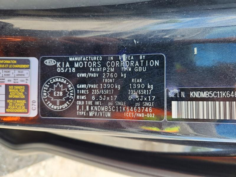 Продажа на аукционе авто 2019 Kia Sedona, vin: KNDMB5C11K6463746, номер лота: 53322466
