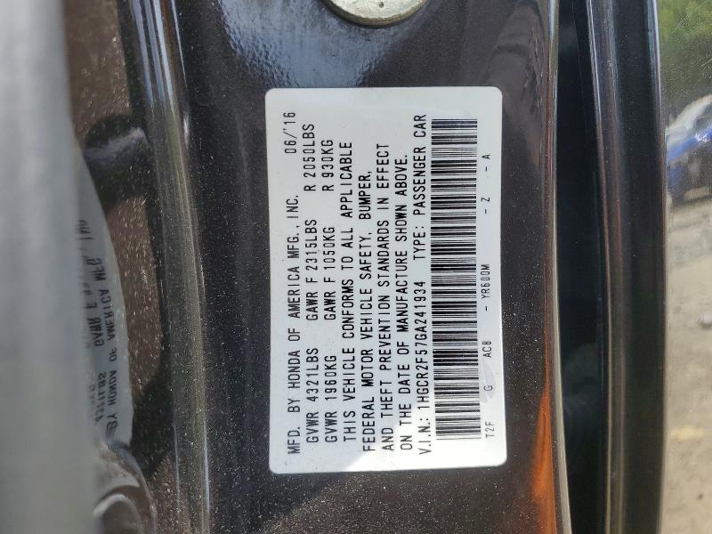 Продаж на аукціоні авто 2016 Honda Accord, vin: 1HGCR2F57GA241934, номер лоту: 56582866
