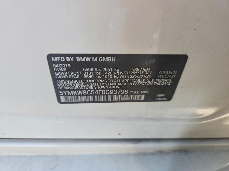 Продаж на аукціоні авто 2015 Bmw X6, vin: 5YMKW8C54F0G93798, номер лоту: 56220926
