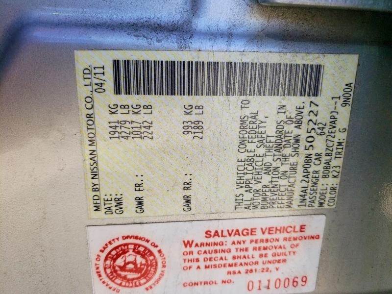 55771176 :رقم المزاد ، 1N4AL2AP0BN505227 vin ، 2011 Nissan Altima مزاد بيع