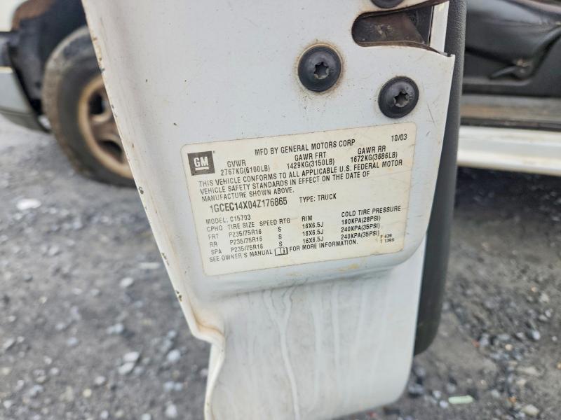2004 Chevrolet Silverado მანქანა იყიდება აუქციონზე, vin: 1GCEC14X04Z176865, აუქციონის ნომერი: 58118216
