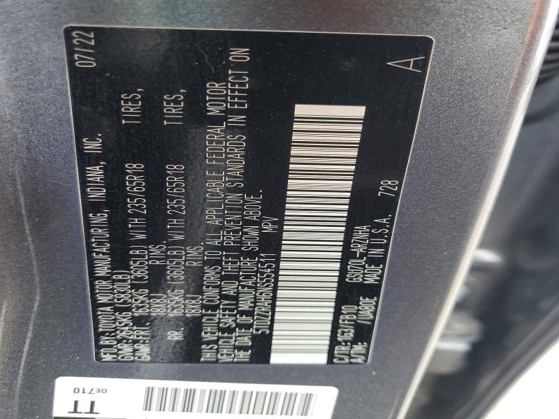 Aukcja sprzedaży 2022 Toyota Highlander, vin: 5TDZZRAH6NS554511, numer aukcji: 56697446