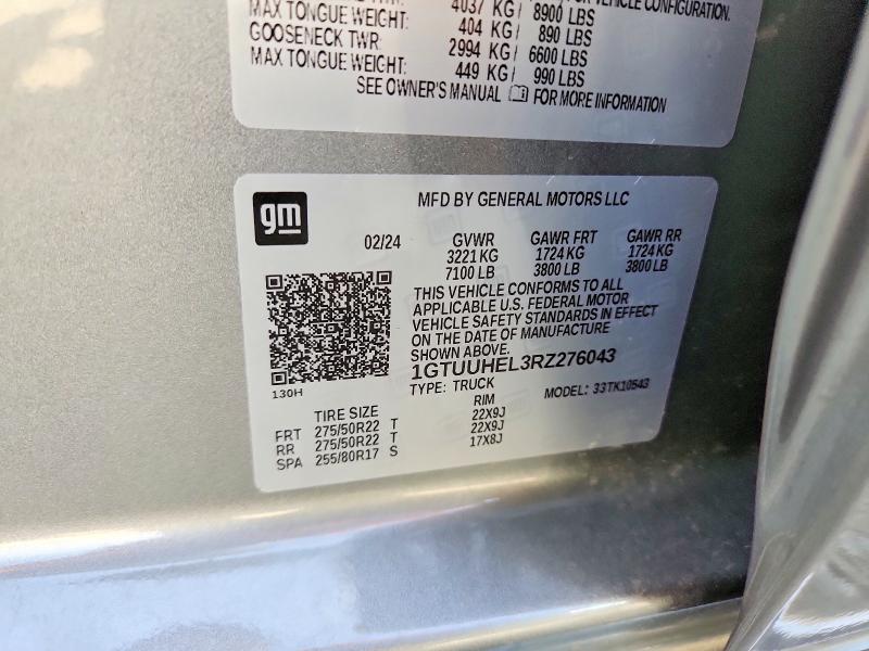 55927296 :رقم المزاد ، 1GTUUHEL3RZ276043 vin ، 2024 Gmc Sierra مزاد بيع