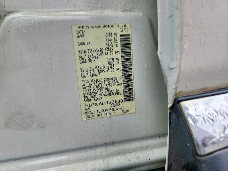 Продаж на аукціоні авто 2020 Nissan Murano, vin: 5N1AZ2CJ5LN122639, номер лоту: 57187916