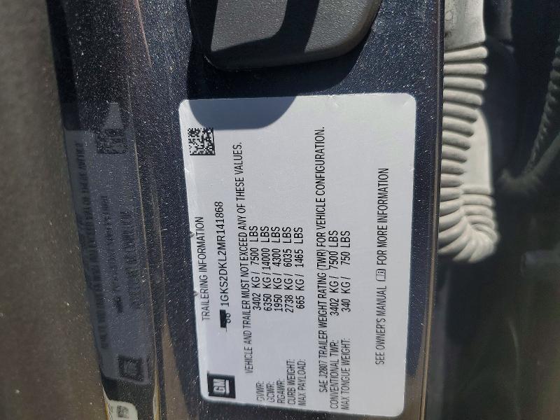 Продажа на аукционе авто 2021 Gmc Yukon, vin: 1GKS2DKL2MR141868, номер лота: 55551876