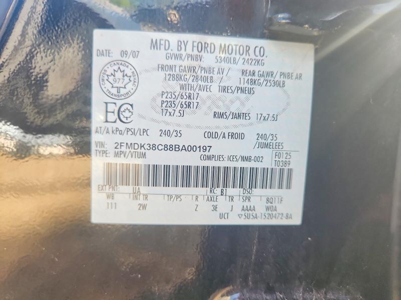 Продаж на аукціоні авто 2008 Ford Edge, vin: 2FMDK38C88BA00197, номер лоту: 56436986