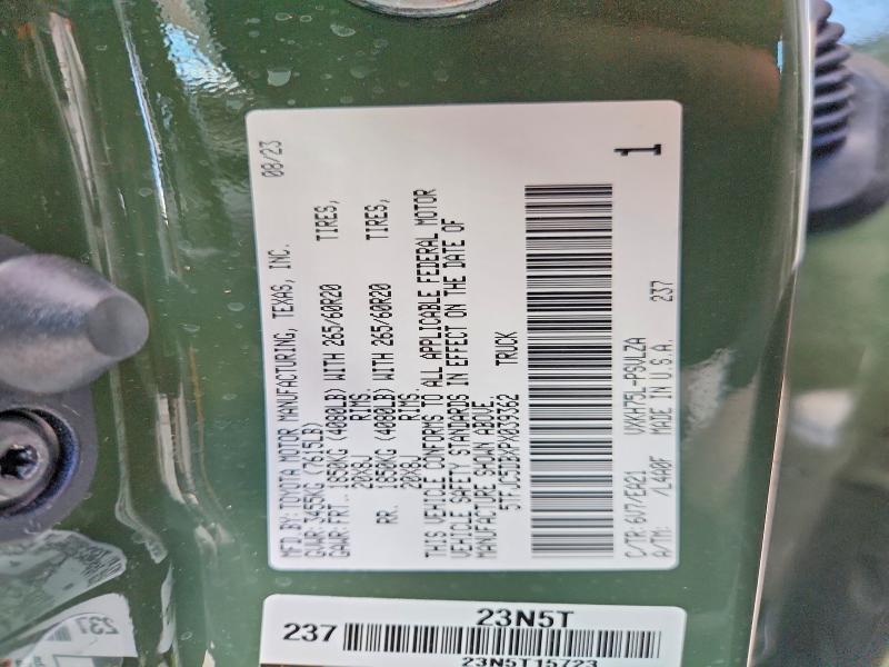 Aukcja sprzedaży 2023 Toyota Tundra, vin: 5TFJC5DBXPX039362, numer aukcji: 57004176