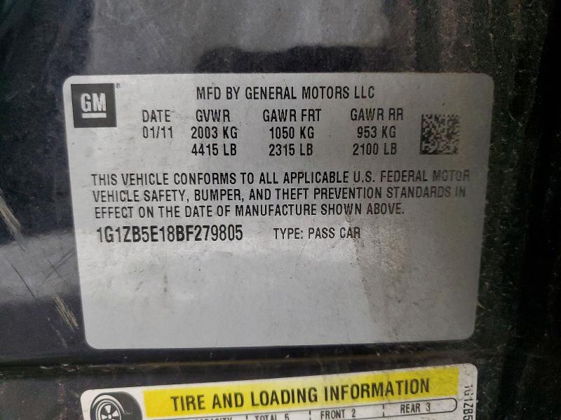 Продажа на аукционе авто 2011 Chevrolet Malibu, vin: 1G1ZB5E18BF279805, номер лота: 56809596