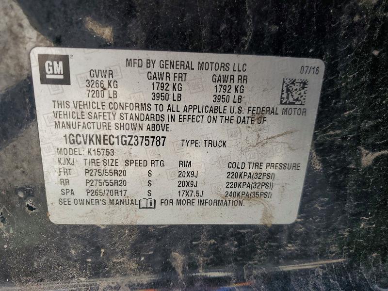 Продажа на аукционе авто 2016 Chevrolet Silverado, vin: 1GCVKNEC1GZ375787, номер лота: 57338326