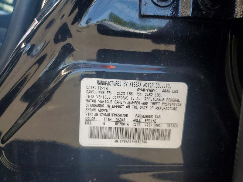 2015 Infiniti Q40 მანქანა იყიდება აუქციონზე, vin: JN1CV6AR1FM650796, აუქციონის ნომერი: 55310486