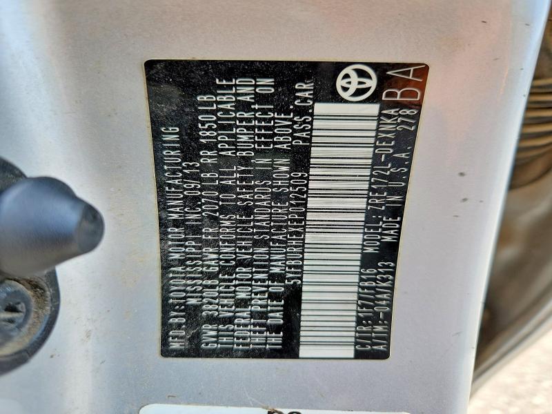 Aukcja sprzedaży 2014 Toyota Corolla, vin: 5YFBURHEXEP012509, numer aukcji: 56441046