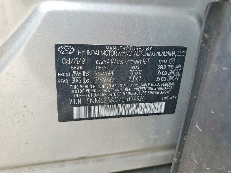 Aukcja sprzedaży 2020 Hyundai Santa Fe, vin: 5NMS23AD7LH194326, numer aukcji: 56331666