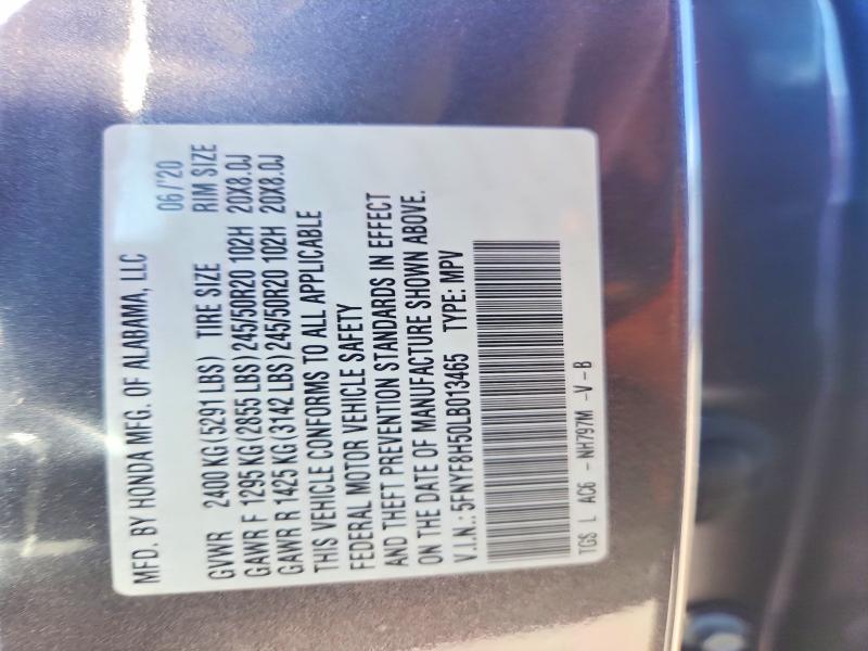 Продаж на аукціоні авто 2020 Honda Passport, vin: 5FNYF8H50LB013465, номер лоту: 55839626