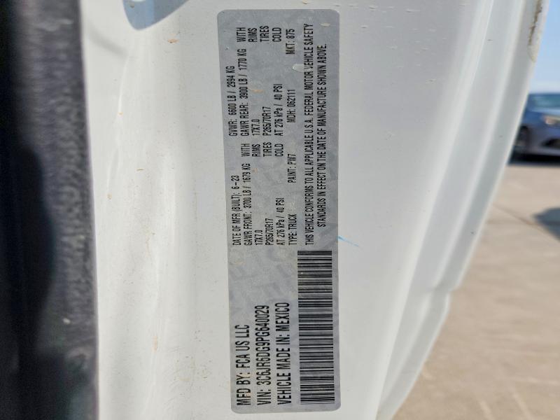 2023 Ram 1500 Classic მანქანა იყიდება აუქციონზე, vin: 3C6JR6DG9PG640029, აუქციონის ნომერი: 57953566