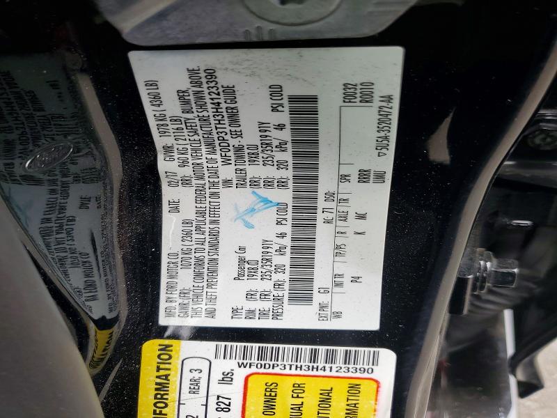 Продаж на аукціоні авто 2017 Ford Focus, vin: WF0DP3TH3H4123390, номер лоту: 58721786
