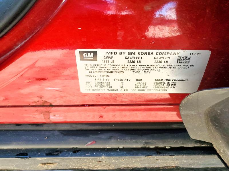 2021 Buick Encore Gx მანქანა იყიდება აუქციონზე, vin: KL4MMBS2XMB103625, აუქციონის ნომერი: 55596056