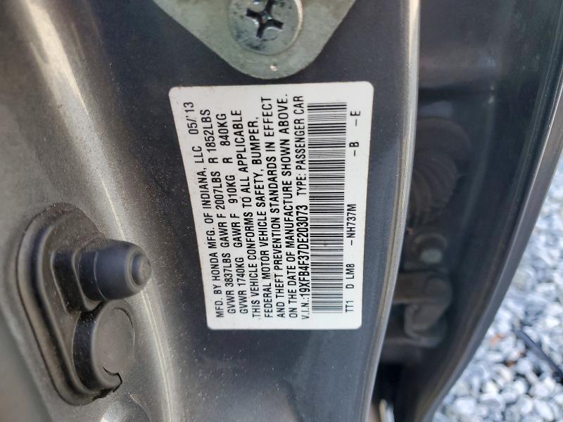 Продажа на аукционе авто 2013 Honda Civic, vin: 19XFB4F37DE203073, номер лота: 55363866