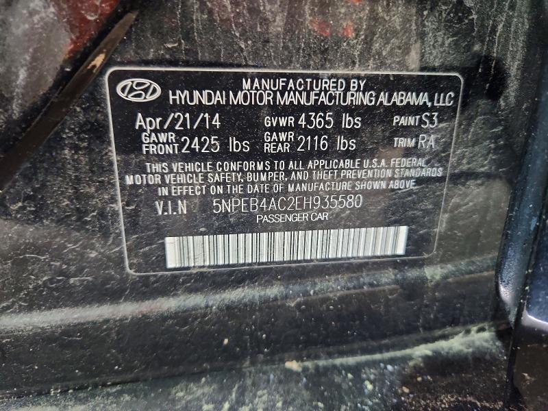 Продажа на аукционе авто 2014 Hyundai Sonata, vin: 5NPEB4AC2EH935580, номер лота: 56994026