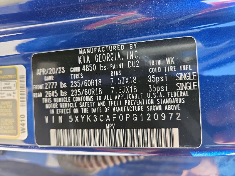 Aukcja sprzedaży 2023 Kia Sportage, vin: 5XYK3CAF0PG120972, numer aukcji: 55928656