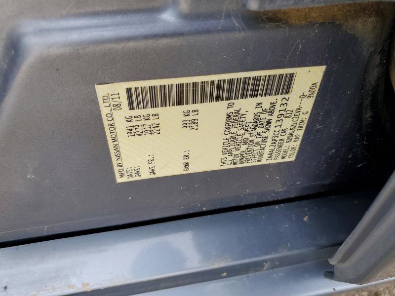 2012 Nissan Altima მანქანა იყიდება აუქციონზე, vin: 1N4AL2AP3CC139132, აუქციონის ნომერი: 58506566