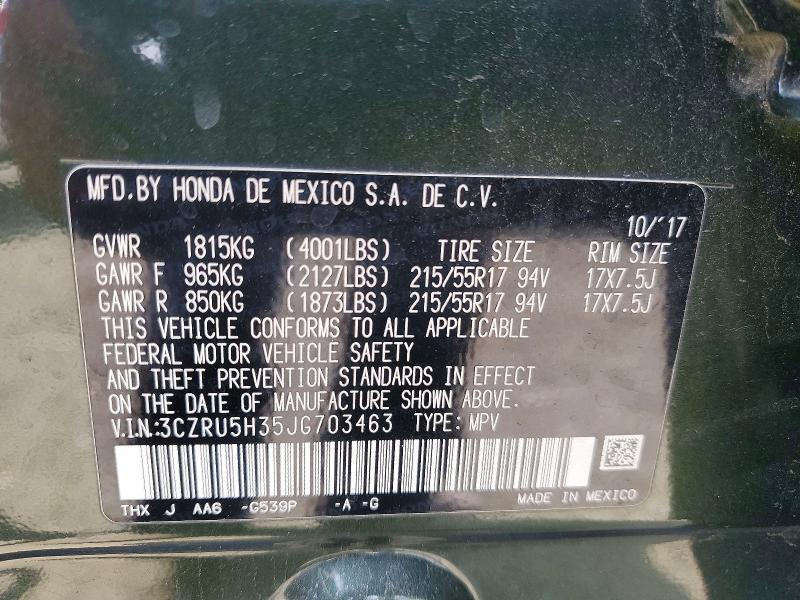 Aukcja sprzedaży 2018 Honda Hr-v, vin: 3CZRU5H35JG703463, numer aukcji: 56130116