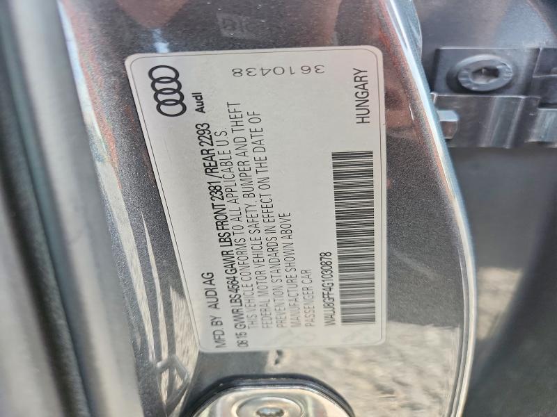 55847246 :رقم المزاد ، WAUJ8GFF4G1030878 vin ، 2016 Audi A3 مزاد بيع