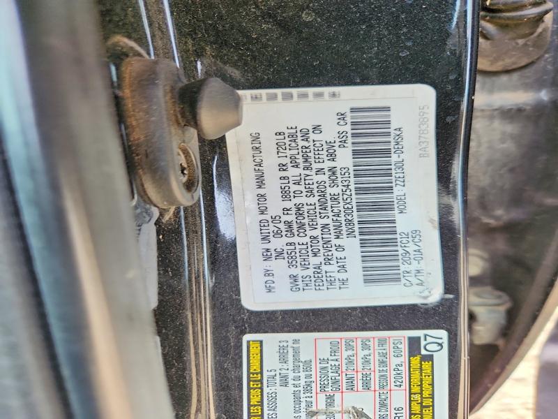 53585256 :رقم المزاد ، 1NXBR30EX5Z543153 vin ، 2005 Toyota Corolla مزاد بيع