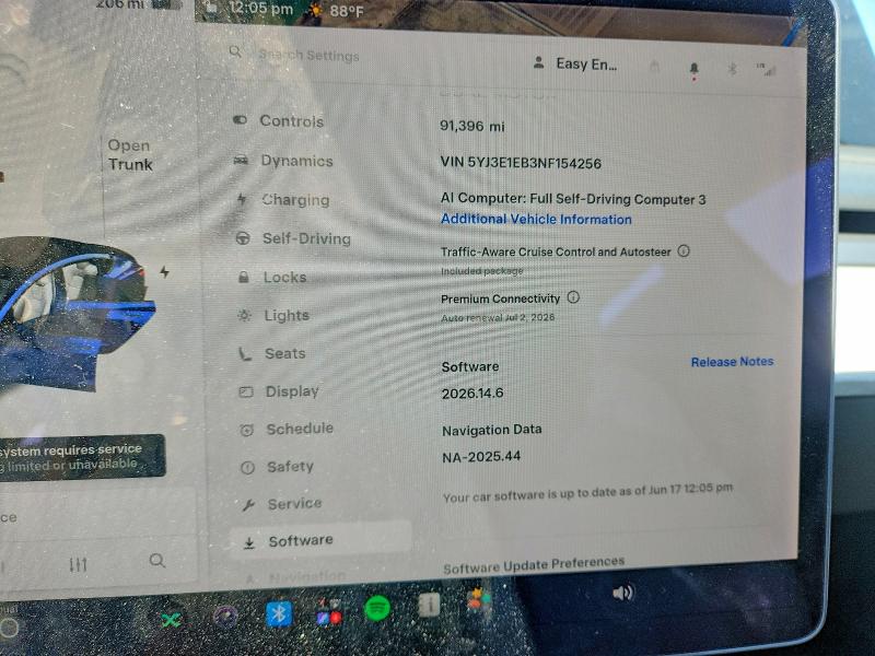 57089646 :رقم المزاد ، 5YJ3E1EB3NF154256 vin ، 2022 Tesla Model 3 مزاد بيع