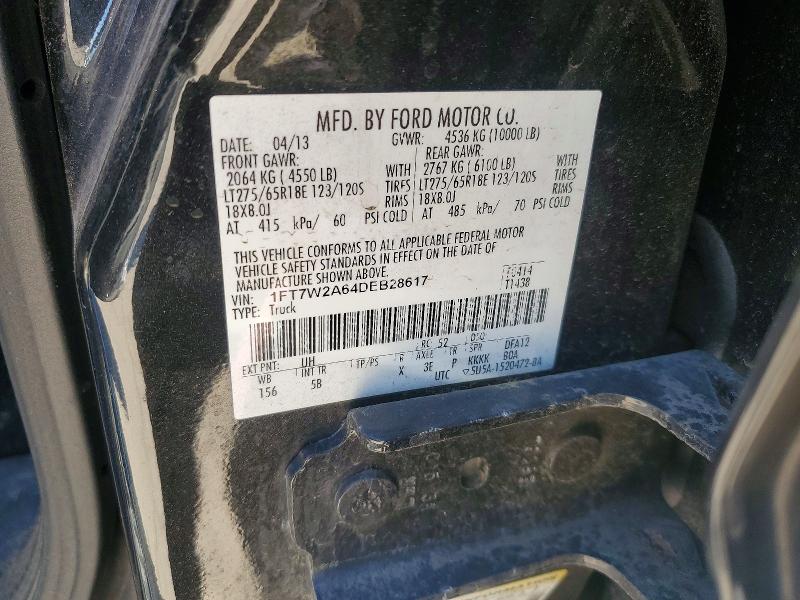 2013 Ford F250 მანქანა იყიდება აუქციონზე, vin: 1FT7W2A64DEB28617, აუქციონის ნომერი: 55735496
