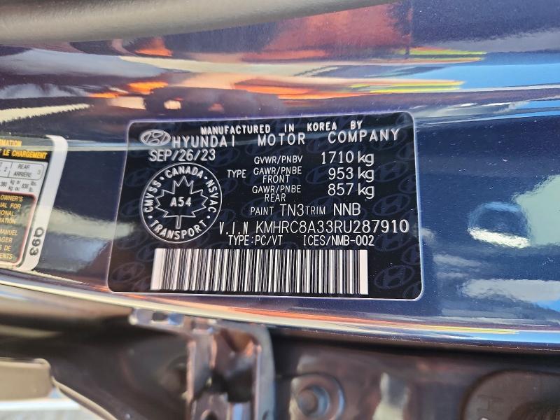 55210626 :رقم المزاد ، KMHRC8A33RU287910 vin ، 2024 Hyundai Venue مزاد بيع