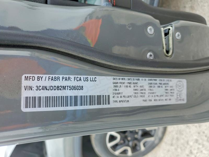 57734966 :رقم المزاد ، 3C4NJDDB2MT506038 vin ، 2021 Jeep Compass مزاد بيع