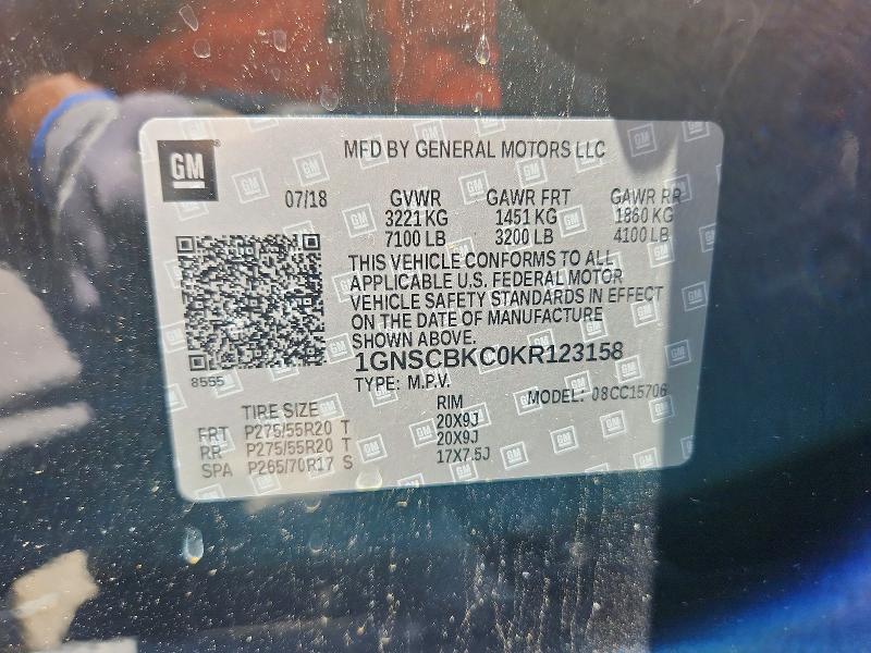 Продажа на аукционе авто 2019 Chevrolet Tahoe, vin: 1GNSCBKC0KR123158, номер лота: 55681116